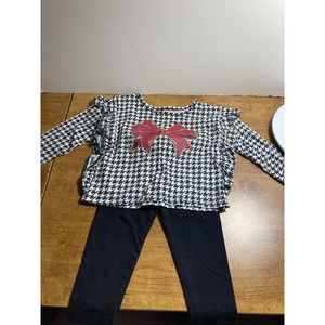 The Children's place Toddler Girls Bow Ruffle 2-Piece Set - Black 18-24m